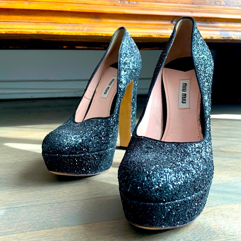 MIU MIU Sparkle/Glitter Pumps
